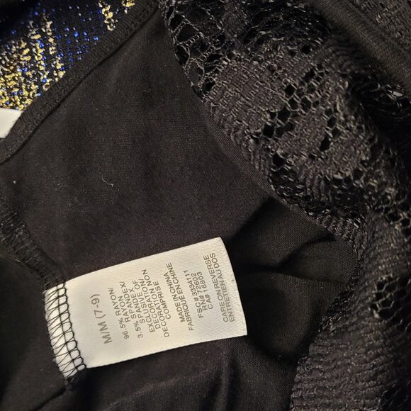 Ladies Black Dress, Lace Top, Size M, EUC - Picture 6 of 6